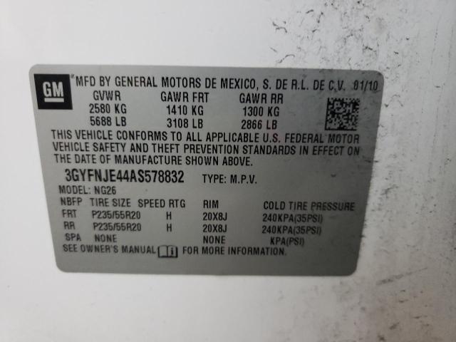 3GYFNJE44AS578832 - 2010 CADILLAC SRX PERFORMANCE COLLECTION Ақ фото 12