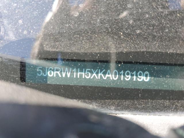 5J6RW1H5XKA019190 - 2019 HONDA CR-V EX WHITE photo 12