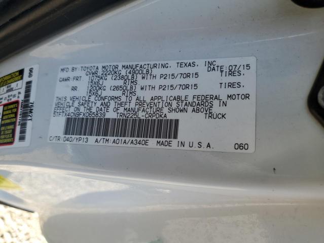 5TFTX4CN9FX065839 - 2015 TOYOTA TACOMA ACCESS CAB ტურკოუსი ფოტო 12