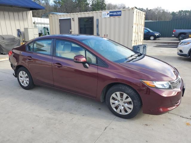 19XFB2F52CE074485 - 2012 HONDA CIVIC LX BURGUNDY photo 4