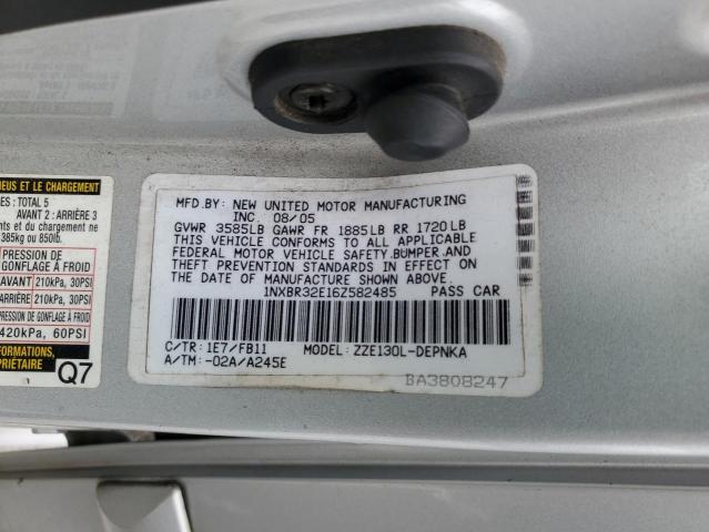 1NXBR32E16Z582485 - 2006 TOYOTA COROLLA CE SILVER photo 12