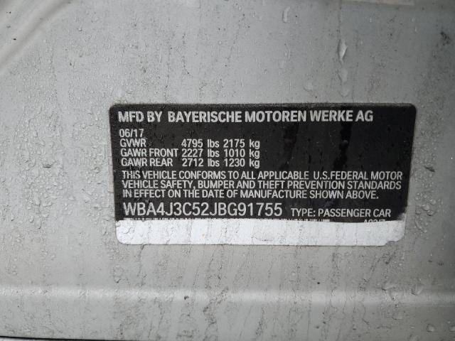 WBA4J3C52JBG91755 - 2018 BMW 430XI GRAN COUPE SILVER photo 12