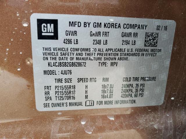 KL4CJBSB2GB628672 - 2016 BUICK ENCORE CONVENIENCE 棕色 照片 13