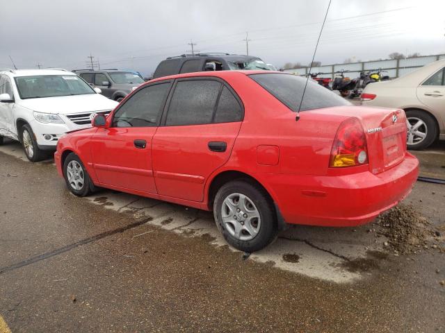 KMHCG45C75U598702 - 2005 HYUNDAI ACCENT GL RED photo 2