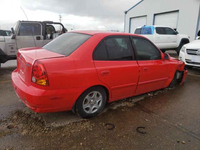 KMHCG45C75U598702 - 2005 HYUNDAI ACCENT GL RED photo 3