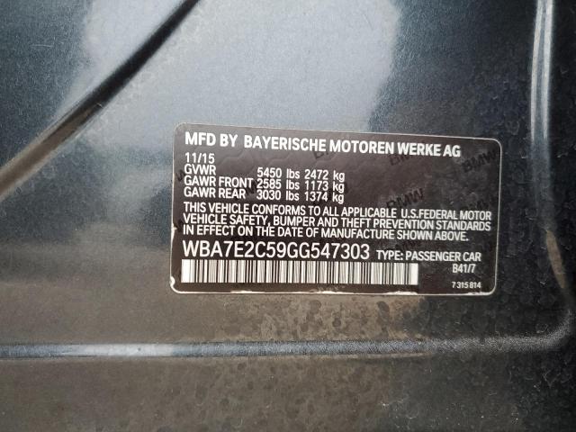 WBA7E2C59GG547303 - 2016 BMW 740 I BLACK photo 12