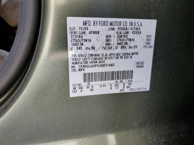 1FMSU45P54EB31682 - 2004 FORD EXCURSION EDDIE BAUER GREEN photo 13