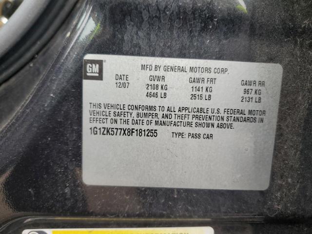 1G1ZK577X8F181255 - 2008 CHEVROLET MALIBU LTZ 石墨色 照片 12