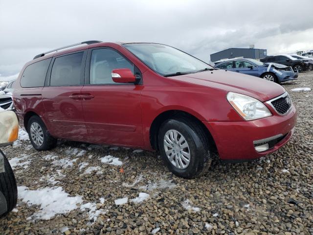 KNDMG4C78E6543551 - 2014 KIA SEDONA LX RED photo 4