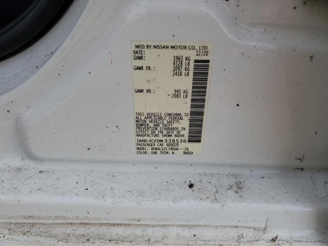 1N4BL4CV1MN338536 - 2021 NISSAN ALTIMA SR WHITE photo 13