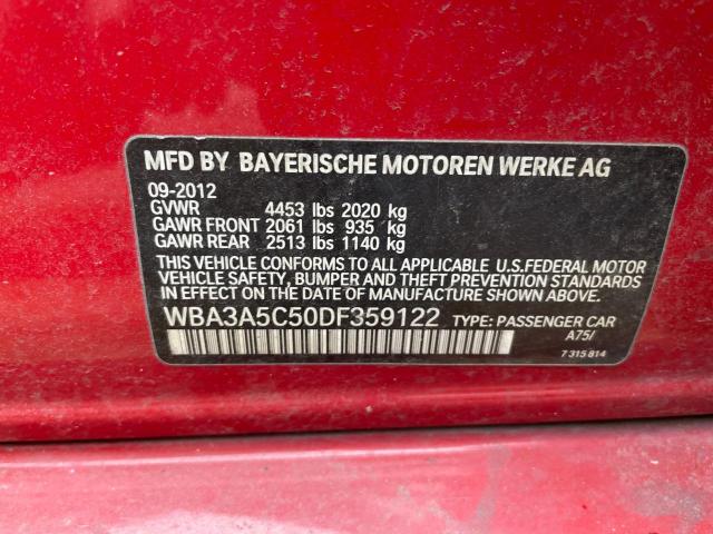 WBA3A5C50DF359122 - 2013 BMW 328 I RED photo 10