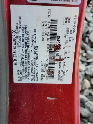 3FAHP08128R264981 - 2008 FORD FUSION SEL RED photo 12