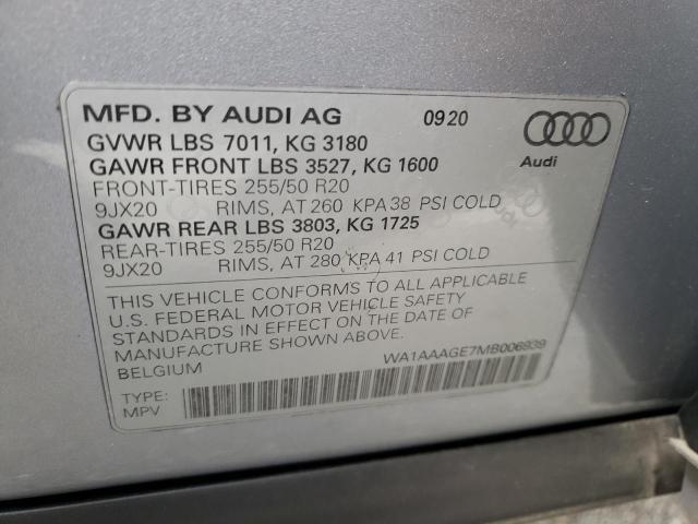 WA1AAAGE7MB006939 - 2021 AUDI E-TRON PREMIUM SILVER photo 12