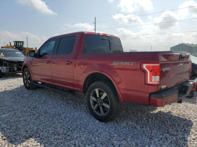 1FTEW1CF7GKE42671 - 2016 FORD F150 SUPERCREW RED photo 2