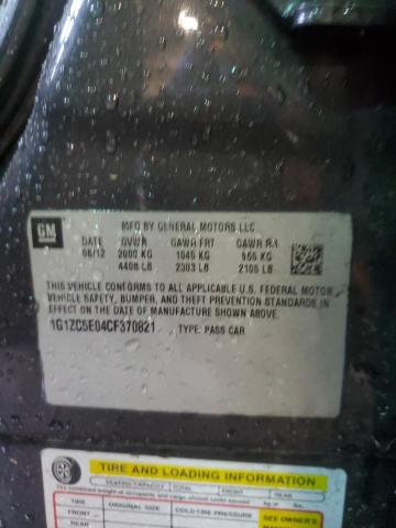 1G1ZC5E04CF370821 - 2012 CHEVROLET MALIBU 1LT 石墨色 照片 12