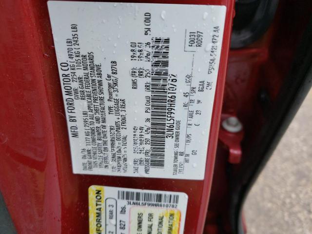 3LN6L5F99HR610782 - 2017 LINCOLN MKZ RESERVE წითელი ფოტო 12