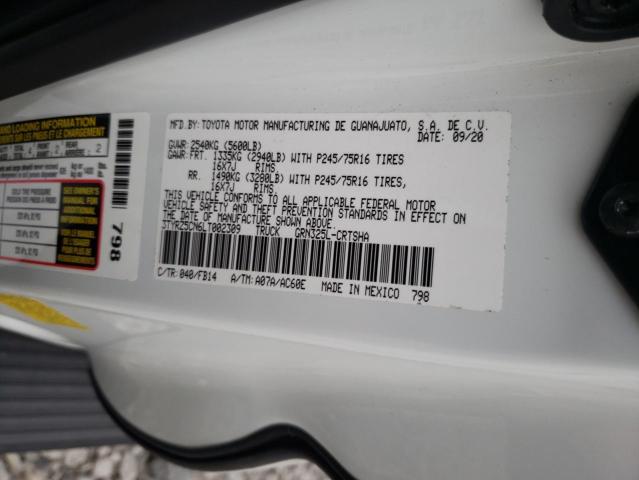 3TYRZ5CN6LT002309 - 2020 TOYOTA TACOMA ACCESS CAB თეთრი ფოტო 12