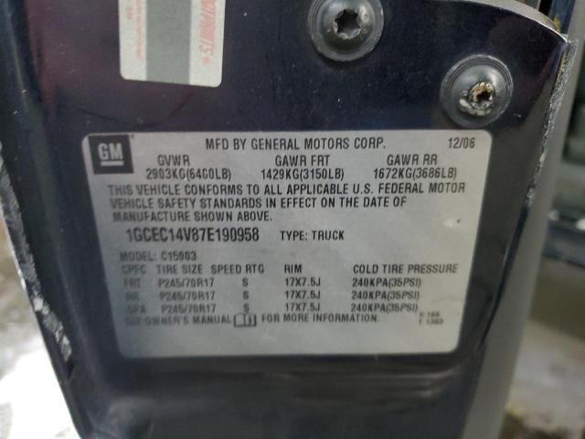 1GCEC14V87E190958 - 2007 CHEVROLET SILVERADO C1500 CLASSIC Mavi foto 12