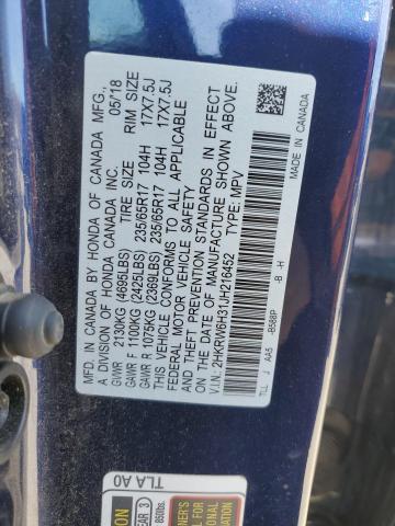 2HKRW6H31JH216452 - 2018 HONDA CR-V LX BLUE photo 14