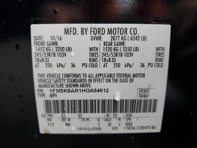 1FM5K8AR1HGA94612 - 2017 FORD EXPLORER POLICE INTERCEPTOR BLACK photo 13