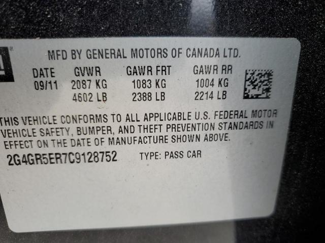 2G4GR5ER7C9128752 - 2012 BUICK REGAL 黑色 照片 13