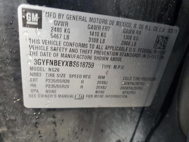 3GYFNBEYXBS618759 - 2011 CADILLAC SRX PERFORMANCE COLLECTION BLACK photo 13