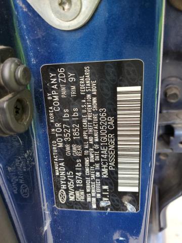 KMHCT4AE1GU052063 - 2016 HYUNDAI ACCENT SE BLUE photo 12