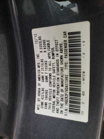 1HGCR2F76DA070882 - 2013 HONDA ACCORD EX GRAY photo 12