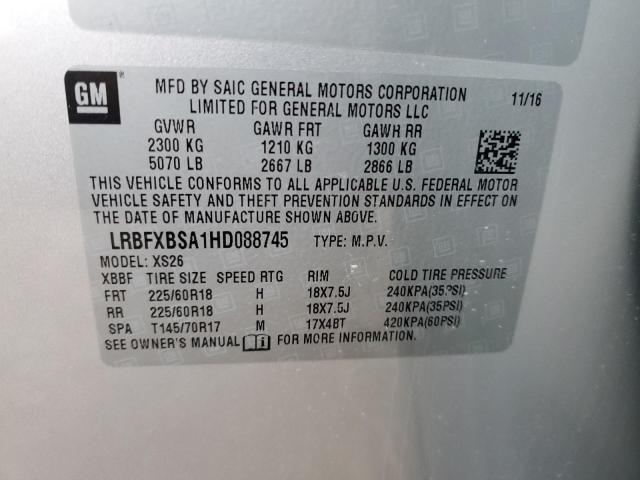 LRBFXBSA1HD088745 - 2017 BUICK ENVISION ESSENCE Gümüş fotoğraf 14