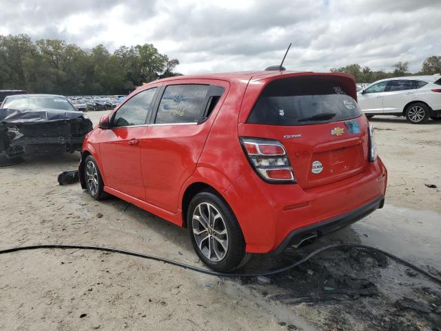 1G1JD6SH4H4172799 - 2017 CHEVROLET SONIC LT RED photo 2