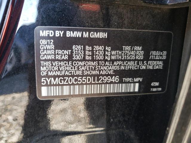 5YMGZ0C55DLL29946 - 2013 BMW X6 M BLACK photo 13