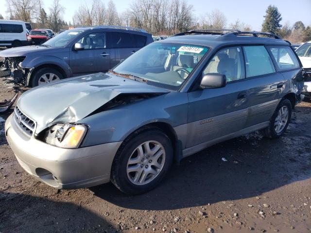 4S3BH665427604376 - 2002 SUBARU LEGACY OUTBACK BLUE photo 1