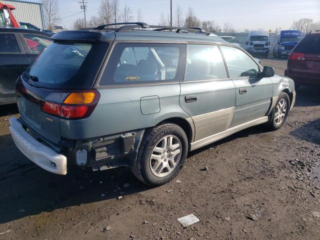 4S3BH665427604376 - 2002 SUBARU LEGACY OUTBACK BLUE photo 3