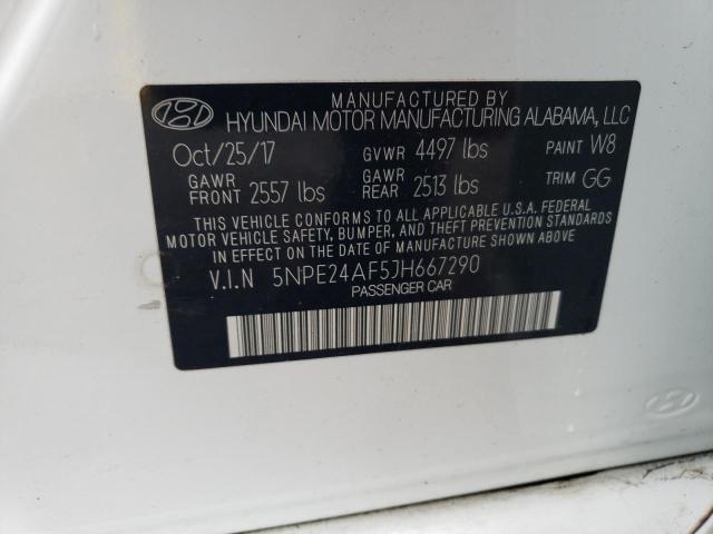 5NPE24AF5JH667290 - 2018 HYUNDAI SONATA SE WHITE photo 12