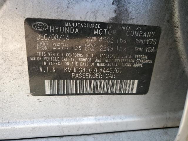 KMHFG4JG7FA448761 - 2015 HYUNDAI AZERA SILVER photo 12