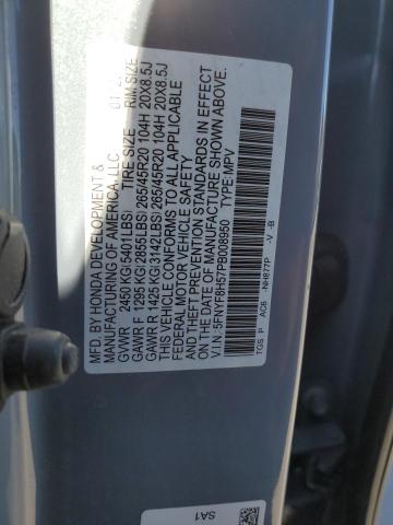 5FNYF8H57PB008950 - 2023 HONDA PASSPORT EXL Dəniz mavisi foto 14