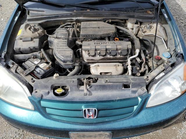 2HGES15241H615911 - 2001 HONDA CIVIC DX GREEN photo 11