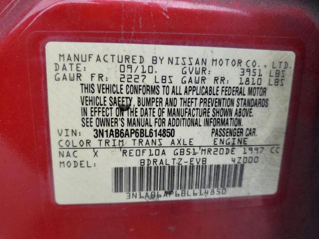 3N1AB6AP6BL614850 - 2011 NISSAN SENTRA 2.0 RED photo 12