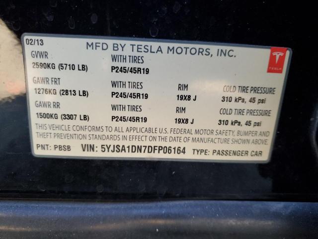 5YJSA1DN7DFP06164 - 2013 TESLA MODEL S BLACK photo 12