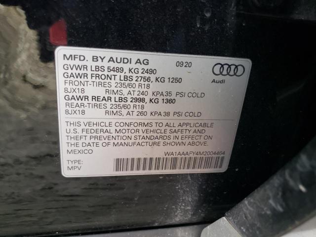 WA1AAAFY4M2004464 - 2021 AUDI Q5 PREMIUM BLACK photo 13