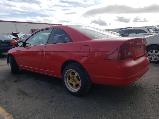 1HGEM22572L057328 - 2002 HONDA CIVIC LX RED photo 2