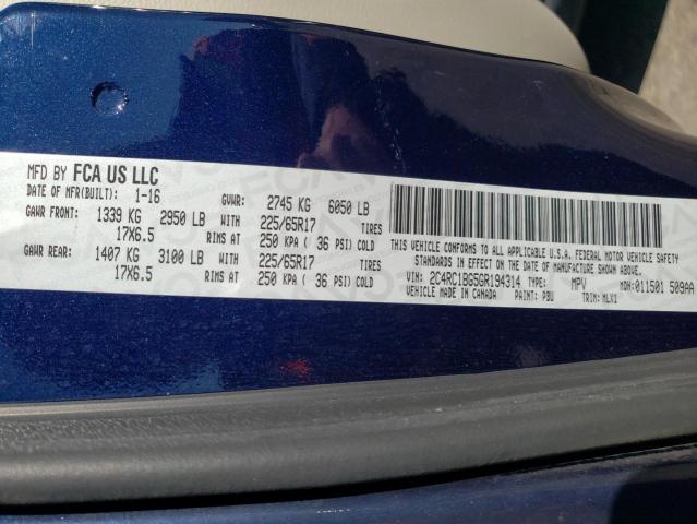 2C4RC1BG5GR194314 - 2016 CHRYSLER TOWN & COU TOURING ლურჯი ფოტო 13
