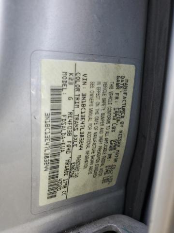 3N1BC13E47L383244 - 2007 NISSAN VERSA S SILVER photo 12