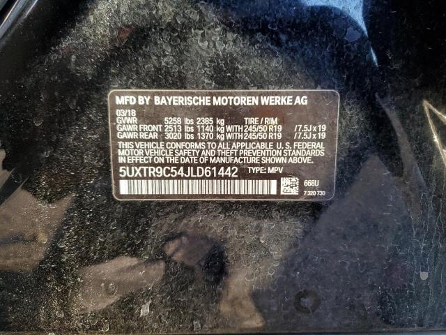 5UXTR9C54JLD61442 - 2018 BMW X3 XDRIVE30I BLACK photo 13