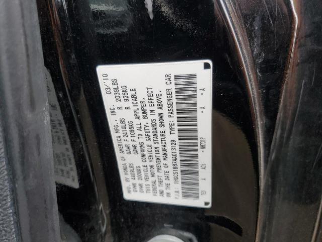 1HGCS1B87AA013129 - 2010 HONDA ACCORD EXL BLACK photo 12