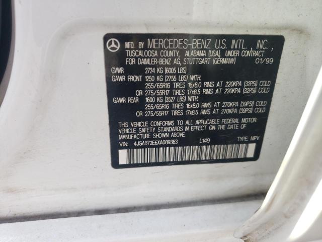 4JGAB72E6XA089363 - 1999 MERCEDES-BENZ M-CLASS 430 WHITE photo 13