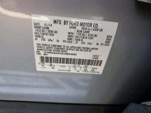 1FM5K8AR3EGB54580 - 2014 FORD EXPLORER POLICE INTERCEPTOR SILVER photo 13