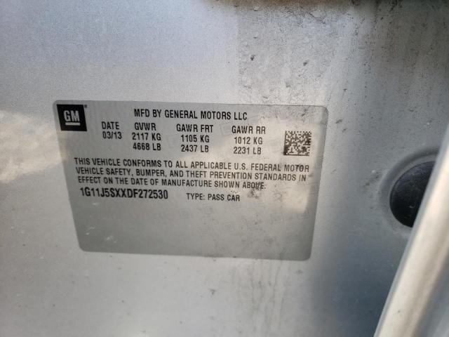 1G11J5SXXDF272530 - 2013 CHEVROLET MALIBU LTZ ვერცხლისფერი ფოტო 12