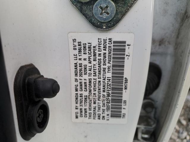 19XFB2F96FE232141 - 2015 HONDA CIVIC EXL 白色 照片 12