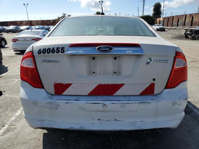 3FADP0L32CR225923 - 2012 FORD FUSION HYBRID WHITE photo 6